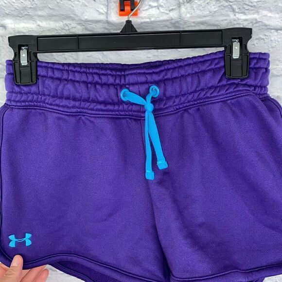 Under armour pull on athletic shorts w/drawstring purple & teal sz XS woman - Picture 3 of 6